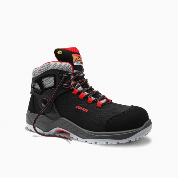ELTEN HERREN Sicherheitsschnürstiefel ARTURO black-red Mid ESD S3S