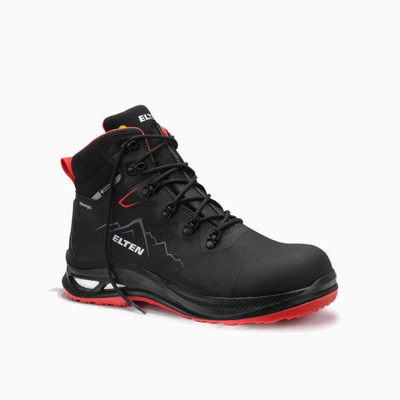 ELTEN HERREN Sicherheitsschnürstiefel NOLAN XXG GTX black-red Mid ESD S3S WR HI CI