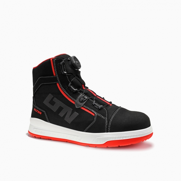 ELTEN HERREN Sicherheitsstiefel ISAAK XXST BOA® black-red Mid ESD S2