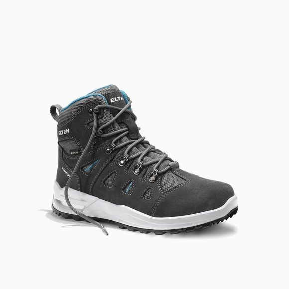 ELTEN DAMEN Berufsstiefel ENYA XXF GTX grey-turquoise Mid ESD O2 WR CI