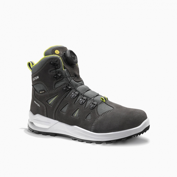 ELTEN HERREN Berufsstiefel RILEY XXF BOA® GTX grey-lime Mid ESD O2 WR CI