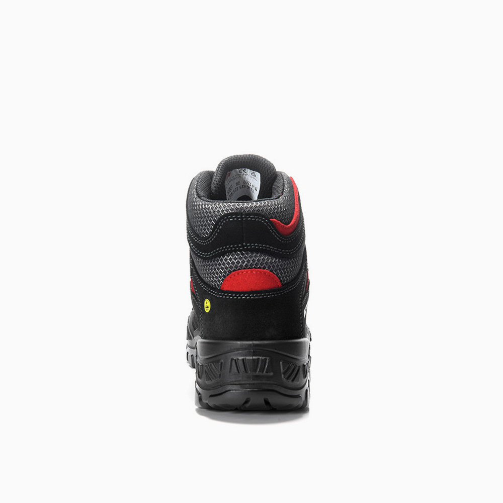 ELTEN HERREN Sicherheitsschnürstiefel MICK black-red Mid ESD S3S