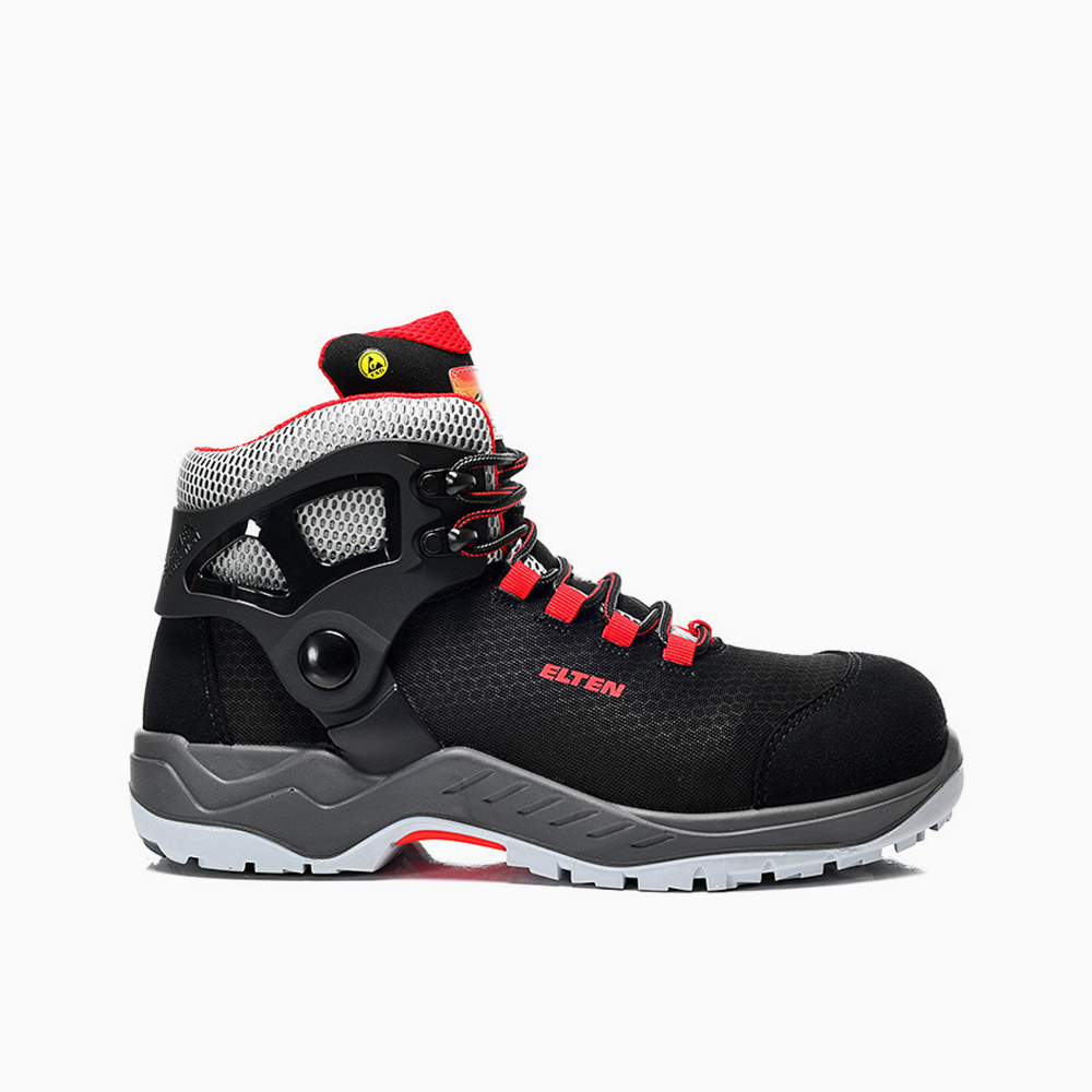 ELTEN HERREN Sicherheitsschnürstiefel ARTURO black-red Mid ESD S3S
