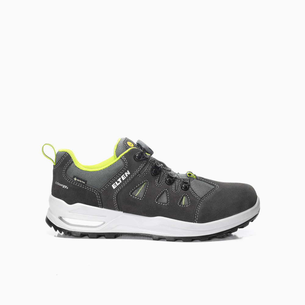 ELTEN HERREN Berufshalbschuh RILEY XXF BOA® GTX grey-lime Low ESD O2 WR CI