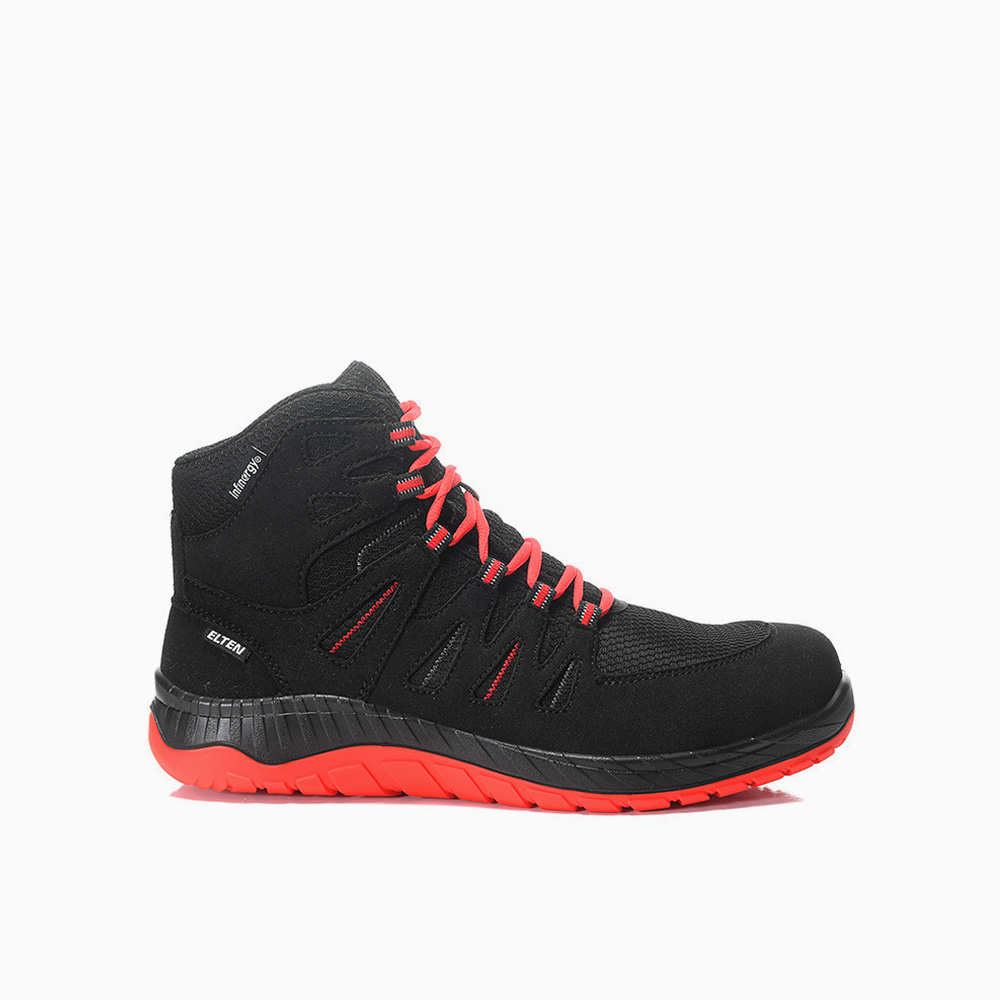 ELTEN HERREN Sicherheitsschnürstiefel MADDOX Compo black-red Mid ESD S3S