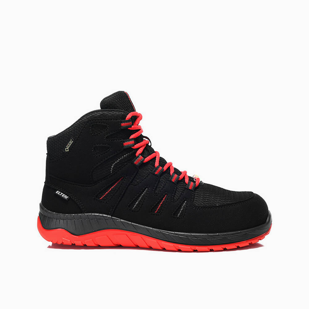 ELTEN HERREN Sicherheitsstiefel MADDOX GTX W black-red Mid ESD S3S CI