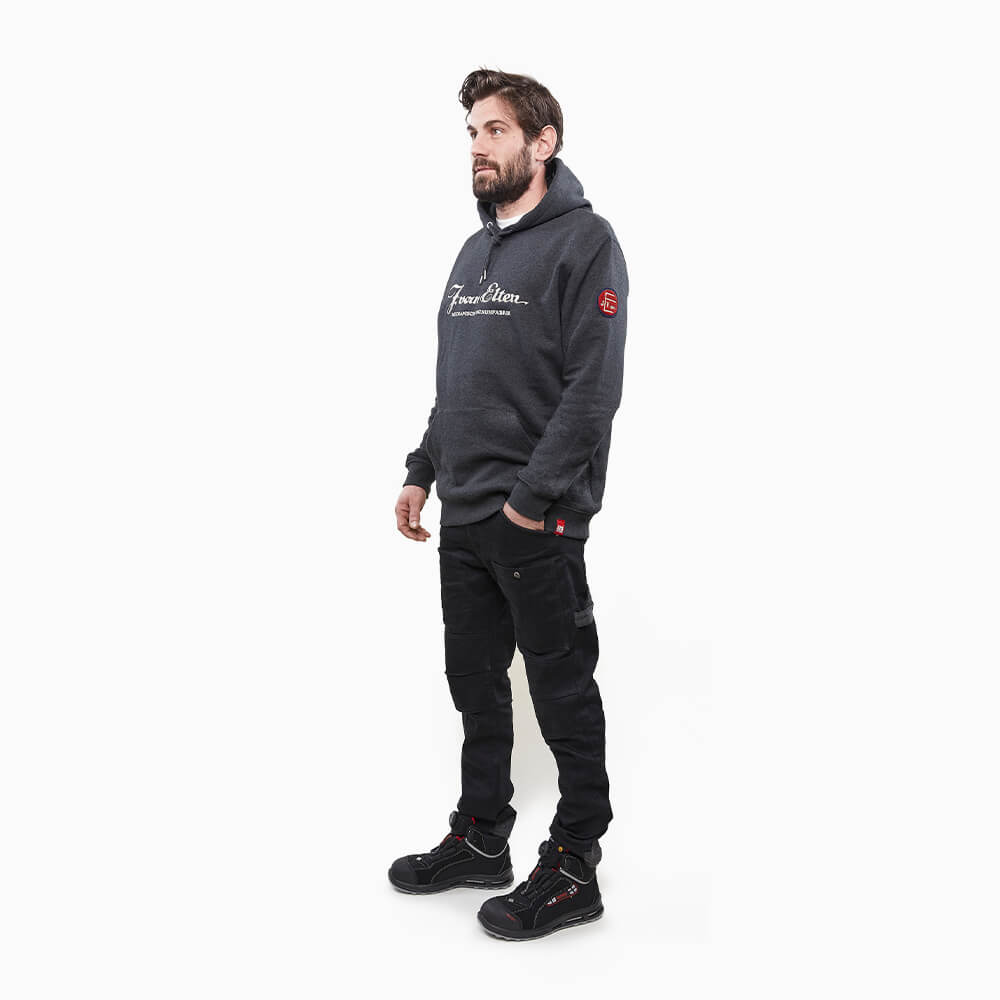 ELTEN HOODIE Retro dark-grey melange