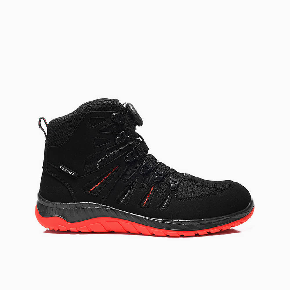 ELTEN HERREN Sicherheitsstiefel MADDOX BOA® black-red Mid ESD S3S